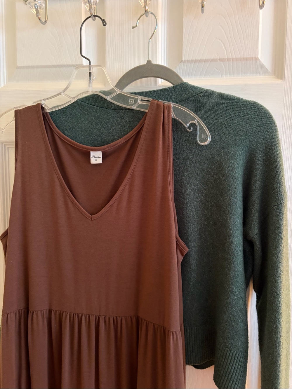 Sleeveless V-Neck Brown Maxi Dress Sz M